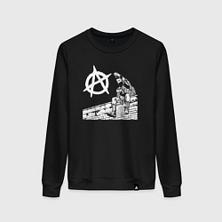 Свитшот хлопковый женский Street anarchy, цвет: черный
