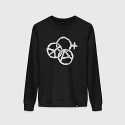 Свитшот хлопковый женский Woman peace anarchy, цвет: черный