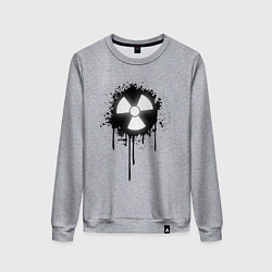 Свитшот хлопковый женский Radiation sign black n white, цвет: меланж