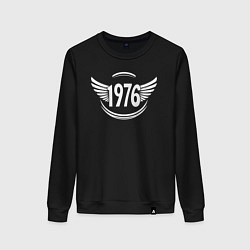 Свитшот хлопковый женский Крылья времени 1976, цвет: черный