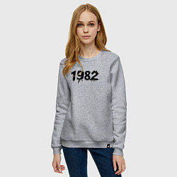 Свитшот хлопковый женский 1982 год в стиле гранж, цвет: меланж — фото 2