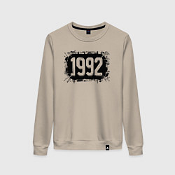 Свитшот хлопковый женский 1992 граффити, цвет: миндальный