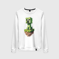Свитшот хлопковый женский Creeper Minecraft, цвет: белый