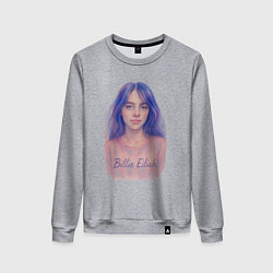 Женский свитшот Билли Айлиш в стиле акварель