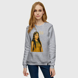 Свитшот хлопковый женский Билли Айлиш фараон, цвет: меланж — фото 2