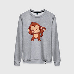 Свитшот хлопковый женский Dabbing monkey, цвет: меланж