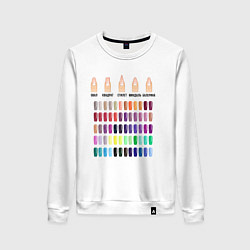 Свитшот хлопковый женский Лак для ногтей - маникюр, цвет: белый