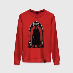 Свитшот хлопковый женский Bones в арке из костей, цвет: красный
