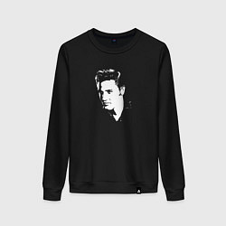 Свитшот хлопковый женский Elvis Presley abstract portrait, цвет: черный