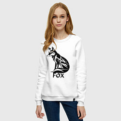 Свитшот хлопковый женский Лисий стиль, цвет: белый — фото 2