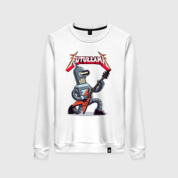 Женский свитшот Bender bending robot from rock group Futurama