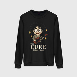 Свитшот хлопковый женский The Cure рок группа, цвет: черный