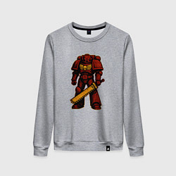 Свитшот хлопковый женский Космодесантник в красной броне, цвет: меланж