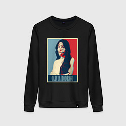 Свитшот хлопковый женский Оливия Родриго, цвет: черный