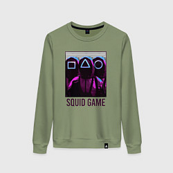 Свитшот хлопковый женский Squid game shadows, цвет: авокадо