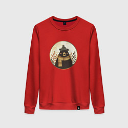 Женский свитшот Мишка в шарфе и шапке