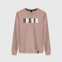 Свитшот хлопковый женский Russia - USA, цвет: пыльно-розовый