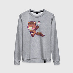 Свитшот хлопковый женский Забавная лошадка, цвет: меланж