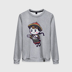 Свитшот хлопковый женский Japan girl, цвет: меланж