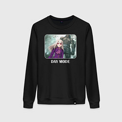 Свитшот хлопковый женский Иллия Дневной и Ночной режимы Fate, цвет: черный