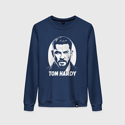 Свитшот хлопковый женский Том Харди в овале, цвет: тёмно-синий
