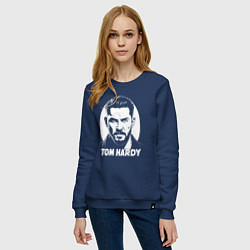 Свитшот хлопковый женский Том Харди в овале, цвет: тёмно-синий — фото 2
