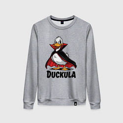 Свитшот хлопковый женский Утка - вампир, цвет: меланж