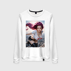 Свитшот хлопковый женский Джесси команда Ракета, цвет: белый