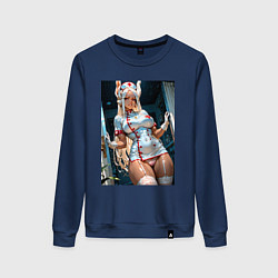 Свитшот хлопковый женский Косплей медсестры от Мирко, цвет: тёмно-синий