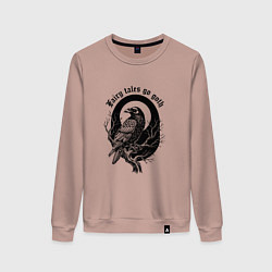 Женский свитшот Готическая ворона сидит на ветке