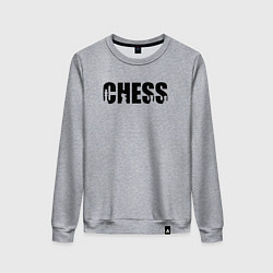 Свитшот хлопковый женский Chess player, цвет: меланж