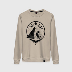 Свитшот хлопковый женский Сфинкс в пирамиде, цвет: миндальный