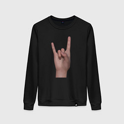 Женский свитшот Жест коза правой рукой