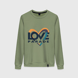 Свитшот хлопковый женский Логотип Love Parade, цвет: авокадо