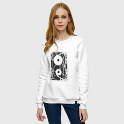 Свитшот хлопковый женский Кассета, цвет: белый — фото 2