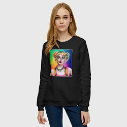 Свитшот хлопковый женский Милая Харли Квинн, цвет: черный — фото 2