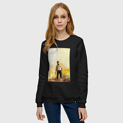 Свитшот хлопковый женский Logan, цвет: черный — фото 2