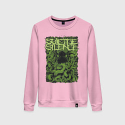 Свитшот хлопковый женский Suicide Silence, цвет: светло-розовый