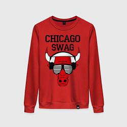 Свитшот хлопковый женский Chicago SWAG, цвет: красный