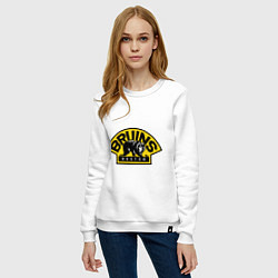 Свитшот хлопковый женский HC Boston Bruins Label, цвет: белый — фото 2