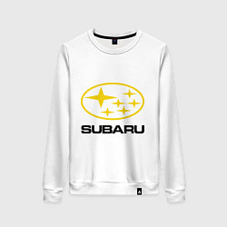 Свитшот хлопковый женский Subaru Logo, цвет: белый