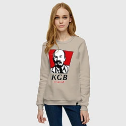 Свитшот хлопковый женский KGB: So Good, цвет: миндальный — фото 2