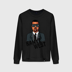 Свитшот хлопковый женский Kanye West, цвет: черный