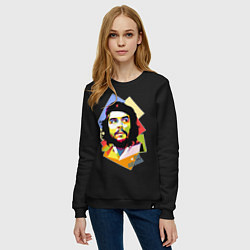 Свитшот хлопковый женский Che Guevara Art, цвет: черный — фото 2