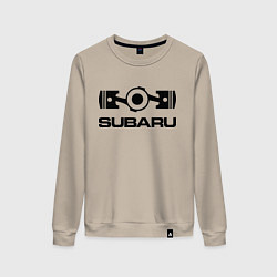 Свитшот хлопковый женский Subaru, цвет: миндальный