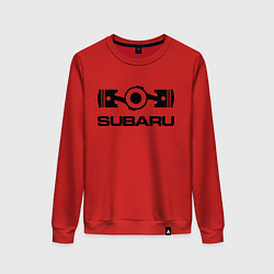 Свитшот хлопковый женский Subaru, цвет: красный
