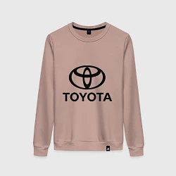 Свитшот хлопковый женский Toyota Logo, цвет: пыльно-розовый