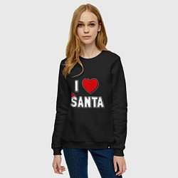 Свитшот хлопковый женский I love santa, цвет: черный — фото 2