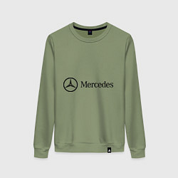 Свитшот хлопковый женский Mercedes Logo, цвет: авокадо