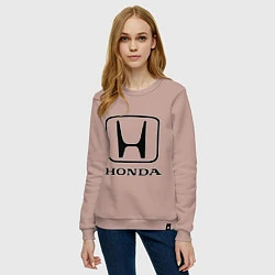 Свитшот хлопковый женский Honda logo, цвет: пыльно-розовый — фото 2